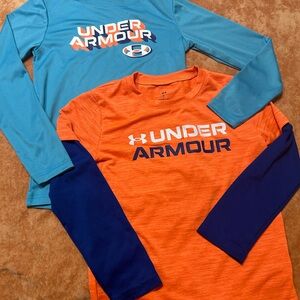 Under Armour Kids Long Sleeve Shirts - Orange and Blue Swim Shirt